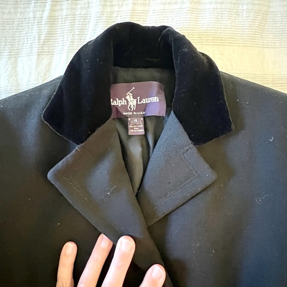 Vintage Ralph Lauren Purple Label wool jacket with velvet collar. Size 4. - Picture 11 of 12